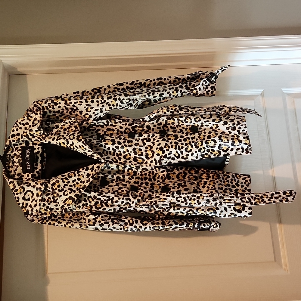 Leopard rain peacoat